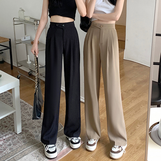 Vogany - High-waisted wide-leg pants