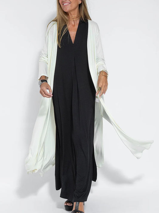 קרדיגן רגוע בצבע אחיד לנשים