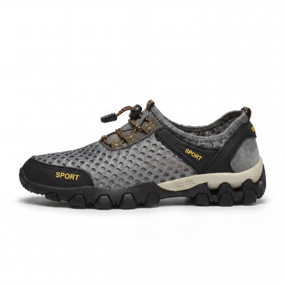 Orthopedic hiking shoes with quick-dry feature